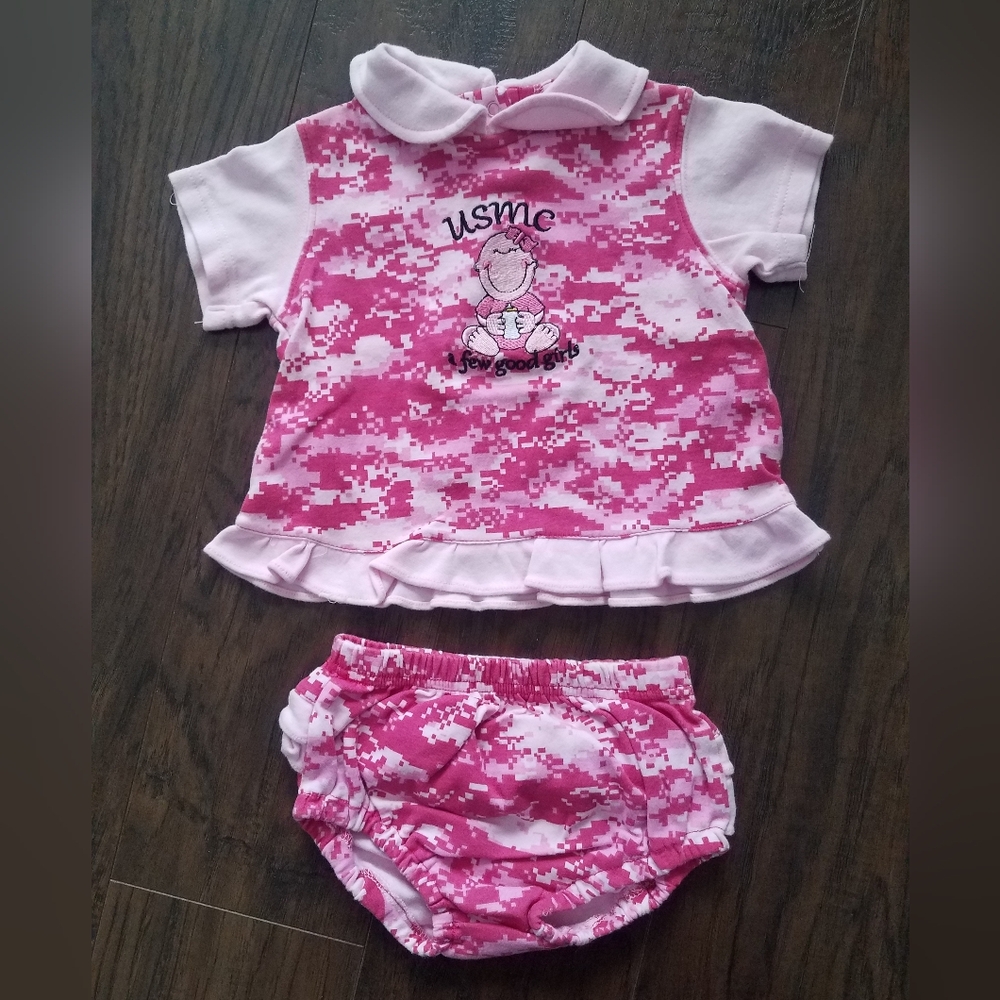 USMC Pink Camo Baby Outfit